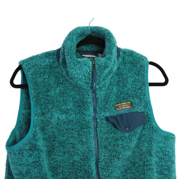 L.L. Bean Women's Turquoise Fleece Hi-Pile Vest Size Medium - Picture 2 of 6